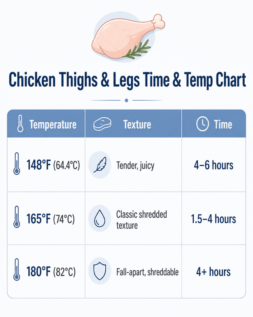 Chicken Thighs & Legs Time & Temp Chart